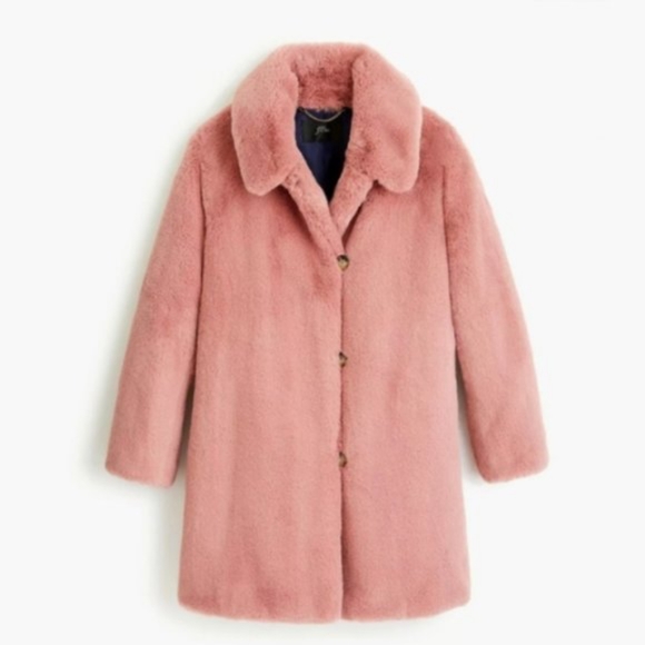 J. Crew Jackets & Blazers - JCrew Cherry Blossom Pink Faux Fur Teddy Coat